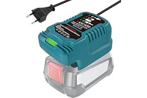TPDL Ładowarka do akumulatorów Bosch 18 V Home and Garden PBA z wyświetlaczem LED, ładowarka do szybkiego ładowania kompatybilna z Bosch 18 V, zielony akumulator do Bosch PBA/PSB/PSR 18 V seria Garden