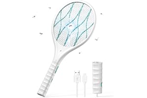 CONOPU Elektryczny swatter na muchy, elektryczny zabójca owadów 4000 V, łapacz much USB, światło LED, odłączana latarka, akumulator, podwójne warstwy ochrony siatki, do domu, ogrodu