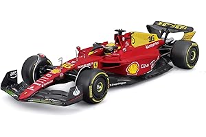 Bburago Formula 1 Ferrari F1-75 Leclerc Monza 1:24 Scale Die-Cast Collectible Race Car - 75th Livery