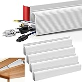 MAIXINNEW 4 Pieces Under Table Cable Organizer Without Drilling | Under Desk Cable Management, Adhesive Cable Duct for Home a