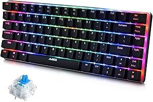 FELiCON x AJAZZ AK33 Tastiera da Gioco Meccanica Cablata USB, Blue Switch 80% Gaming Keyboard con Retroilluminazione LED RGB Chroma Compatto a 82 Tasti QWERTY Anti-ghosting per PC, Laptop, Mac-Nero