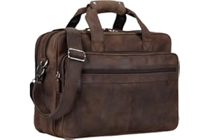 STILORD 'Atlantis' Maletín de cuero vintage para portátil de 15,6' Bolsa de hombro o negocios para profesor negocios oficina o universidad de auténtica piel
