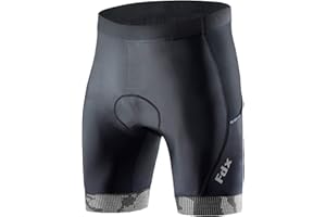 FDX Mens Cycling Shorts with Two Side Pockets 3D Anti-Bac Gel Padded Hi-Viz Powerband Leg Grippers Breathable Quick Dry Body Fit Anti-Slip, Mountain Biking Half Pants, Bicycle, Bike