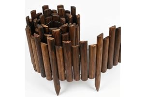 JonesHouseDeco trädgårdsstaket i trä 120 cm x 35 cm utomhus gräsmatta