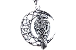 Kiss of Leather - Ciondolo in argento 925 con corvo a luna n. 392