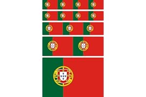 aprom Lot de 14 autocollants drapeau du Portugal - Pour voiture, moto, PC, quad, modèles de voitures - A6