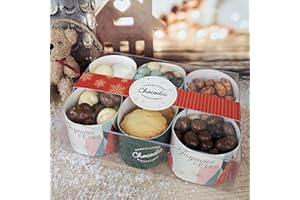 CHOCODIC CHOCOLAT NOEL BALLOTIN - COFFRET 6 TIMBALES BAMBOU 355G - COFFRET CADEAU ASSORTIMENT DE CHOCOLAT