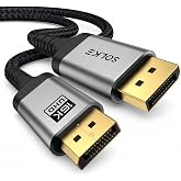 SOLKE 80Gbps DisplayPort 2.1 Kablo 16K 60Hz 8K 120Hz 4K 240Hz UHBR20 HDR DSC 1.2a &Ouml;rg&uuml;l&uuml; DP 2.1 Monit&ouml;r Kablosu (2, 2m, Metre