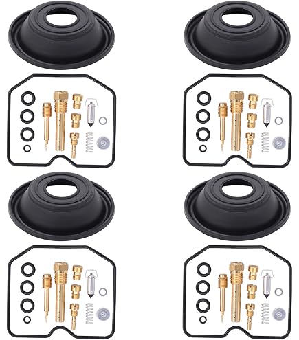 Kit De Réparation Carburateur Pour Suzuki Bandit 1200 GSF1200S 1997-2000 - 4 Diaphragmes Et Flotteurs - Compatible Plusieurs Modèles