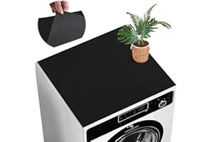 NUYOAH Housse Machine a Laver Tapis dessus Lave Linge 60x60cm Couverture Protection Machine a Laver Tapis Couvre Seche Linge Impermeable Antidérapant pour Buanderie Plan de (Noir)