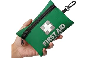 General Medi Mini First Aid Kit, 92 Pieces Small First Aid Kit - Includes Emergency Foil Blanket, Scissors for Travel, Home, Office, Vehicle, Camping, Workplace & Outdoor (Green)