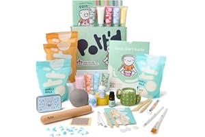 POTT'D Pott’d Kit per Candele di Argilla – Kit Fai da Te per Creare e Personalizzare Candele con Argilla Autoindurente, Cera, Stoppini, Strumenti, Olio Profumato e Guida