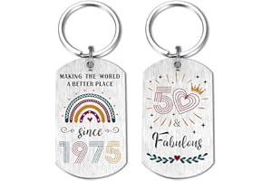 EE&YU 50th Birthday Gifts Card for Women - 40 Years Old Birthday Keyring for Woman, 30 Fabulous for Ladies Female Her Mum