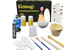 LAMXIN Kintsugi Repair Kit Gold, Kintsugi kit Repair Your Cherish Ceramics with Kintsugi Gold Glue & Kintsugi Putty, Kintsugi Starter Repair Ceramic for Kintsugi Handmade Beginner