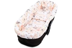 TOTSY BABY Coussin de siège pour poussette bébé - housse de nacelle habillage couffin o réducteur chaise haute accessoires 3 pièces avec insert et oreiller Rose B