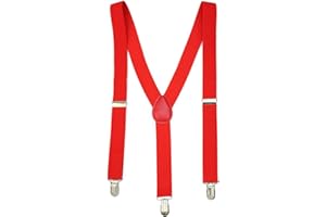 Trimming Shop Men's Suspender Braces - Heavy Duty Clip on Suspenders - Fully Adjustable and Elasticated - Fashion Accessory for Parties, Weddings, Casual, Formal Events