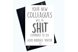 PEACHY ANTICS Zabawne nowe kartki z pracą kolegi karta opuszczająca dobra jazda zdrajca współpracownik PC993