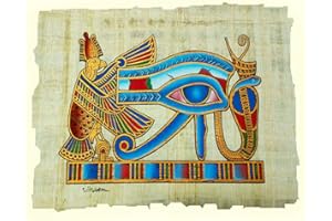 HORUS ARTESANÍA DE EGIPTO Eye of Horus, original egyptian papyrus done and painted by hand, measures 33 x 43 cm approximately