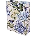 Arrow Paper Products Bags White Hibiscus Return Gift Bags for Gifting, Weddings, Birthday,Holiday Presents (Pack of 10, 28x20x7.5 Cm)