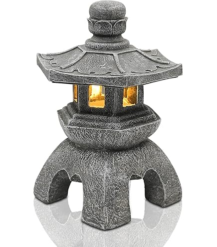 3 Mini Statue Pagoda In Pietra Per Giardino Zen | Lanterne Giapponesi In Miniatura Per Bonsai E Acquari - Foto 3