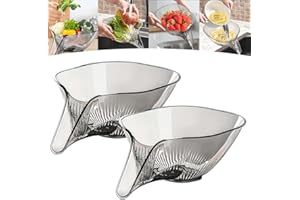 sancuanyi Abtropfsieb Spülbecken,Multifunktionaler Abflusskorb,Küchensieb Lunststoff,Abflussschüsselkorb zum Waschen von Lebensmitteln, Gemüse, Obst (2 Stück) (grau)