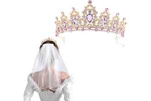 VEYALTEDL Matrimonio sposa corona,velo,Cerchietto per capelli corona