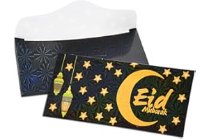 PHOTKEN 18 Pieces Eid Mubarak Money Envelopes, 18 x 8 cm Cash Gift Card Holders Ramadan Pocket Envelope for Money for Kids, Eid al-Adha Holiday Celebrations Decorations