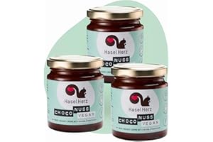 HASEL HERZ Hasel-Herz Bio Nuss-Nougat-Creme Brot-Aufstrich 3 Gläser x 220g | Gesüßt mit Kokosblütenzucker, ohne Palmöl | 35% Nussanteil, kontrollierter biologischer Anbau, vegan