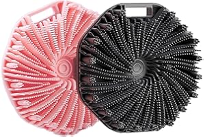 RAMPULA Silicone Exfoliating Body Brush - Non-Slip Charcoal Shower Scrubber for Sensitive Skin