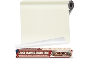 Kunstleder Flicken Selbstklebend, 43 x 200cm Selbstklebendes Kunstleder Leder Reparatur-set für Möbel, Lederflicken Selbstklebend für Autositz, Couch, Stühle, Bootssitz, Sofa Beige Weiß
