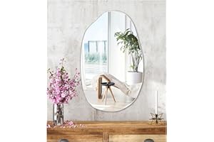 JMITHA Specchio Asimmetrico da Parete Specchio da Parete Vetro Specchio Parete Senza Cornice Specchi Decorativi da Parte per Camera da Letto Ingresso