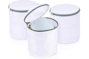 3 stycken bh-tvättpåsar för tvättmaskin, tvättnät behå set 16 x 18 cm | BH tvättnät med dold dragkedja, slitstark, återanvändbar, passar för BH-storlekar A-D, underkläder strumpor