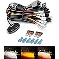 NAOEVO 18AWG 80W Dual Color Wiring Harness Switch 2 Leads, Dual Relay Switch 12V Kit for 2 Lights for Car Boat Truck