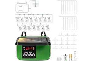 VIVOSUN Solar Automatische Tropfbewässerung Set mit Zeituhr, 3W Ausgang, Solarbetriebenes Bewässerungssystem für 15 Töpfe, ideal für Garten, Balkon, Terrasse und Zimmerpflanzen