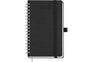 ‎BEZEND BEZEND 18-Monate Taschenkalender 2024 2025 Klein Terminplaner A6 Ringbuch PU-Leder Softcover Kalender [Schwarz] Wochenplaner Juli 24-Dez 25 Buchkalender mit Stifthalter