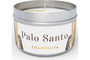 Chandelita Vela Aromática de Palo Santo para Purificar la Energia, y Limpiar Espiritualmente, con Cera de Soja para Relajación, Meditación y Sanación de Chakras o como Decoración para el Hogar