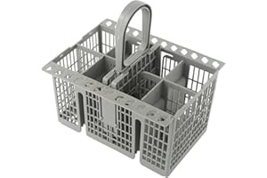 GENERISCH Geschirrspüler Besteckkorb Aufbewahrungsbehälter C00257140 Ersatzteil für Bauknecht Geräte WFE 2B19 WFC 3B19 Serie runder Griff grau Küchenorganizer