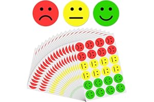 GXGM 600 Piezas Pegatinas de Estado de ánimo Alegres y Tristes 2.5 cm Rojas Amarillas Verdes Pegatinas Adhesivas Dedicadas a Recompensas para Diario