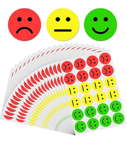 1200 Stück 25Mm Smile Stimmungsaufkleber Fröhlich Produktbild-Vorschau 9