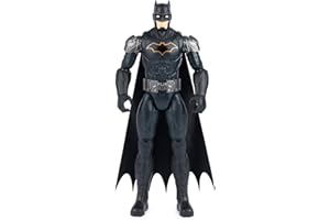 dc comics | Batman | Personaggio Batman in Scala 30 cm con Armatura Combact Grigio, Mantello e 11 Punti di articolazione - Giocattoli per Bambini e Bambine dai 3 Anni