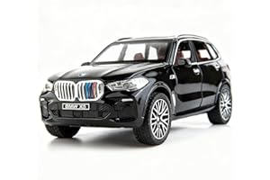 TGRCM-CZ 1/32 Compatible with BMW X5 SUV Model Car Toy, Diecast Alloy Pull Back Car Model with Light and Sound Toy Vehicles for Kids Black