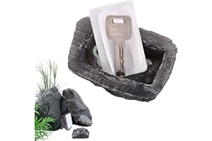ZHCIHO Fake Key Safe Rock, Everygreen Stone Key Hider Outside with Secret Compartment, Waterproof Hidden Rock Key Lock Box, Safe Resin Spare Key Hider for Outdoor Garden or Yard