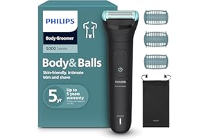 Philips Afeitadora Corporal Series 5000 - Recortador para Hombre con Sistema Triple Protect, Afeita y Recorta la Zona Íntima, Apta para la Ducha, 100 min. de autonomía. Modelo BG5470/15