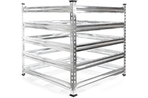 Wiltec Compostiera da giardino in metallo 90 x 90 x 90 cm per 720 litri di compost da rifiuti organici