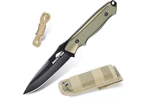 SMITH CHU Outdoor Messer mit Paracord, Scharf Survival Messer mit Scheide, Full Tang Bushcraft Messer aus 154CM Edelstahl, Griff aus Legierung, Geschenk für Männer