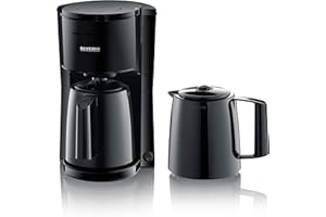 ‎SEVERIN SEVERIN Filterkaffeemaschine mit 2 Thermokannen, Kaffeemaschine für bis zu 8 Tassen je Kanne, Filtermaschine mit 2 Isolierkannen, schwarz, KA 9307