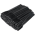 100Pcs Disposable Eyelash Brushes, Mascara Wands Makeup Applicator Kits, Eyelash Spoolies Brushes for Eyelash Extensions and Eyebrows (Black)