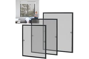 JOIEYOU Fliegengitter Fenster mit Alurahmen Insektenschutzgitter Fliegenschutz Mückenschutz(Anthrazit,80x100cm)