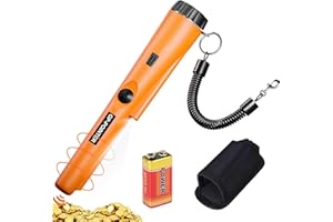 GLOBAL TECH Metal Detector Pinpointer, Professional IP66 Waterproof Handheld Pin Pointer Wand, Search Treasure Pinpointing Finder Probe with 9V Battery for Adults, Kids - Orange