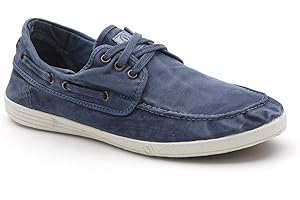 Natural World Eco - 303E Men's Trainers - Organic Cotton Boat Shoes- 100% EcoFriendly - Blue Color
